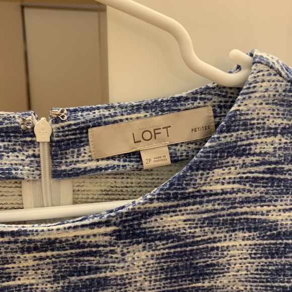 Loft Tweed Work Shift Dress Size 2P - Picture 4 of 5